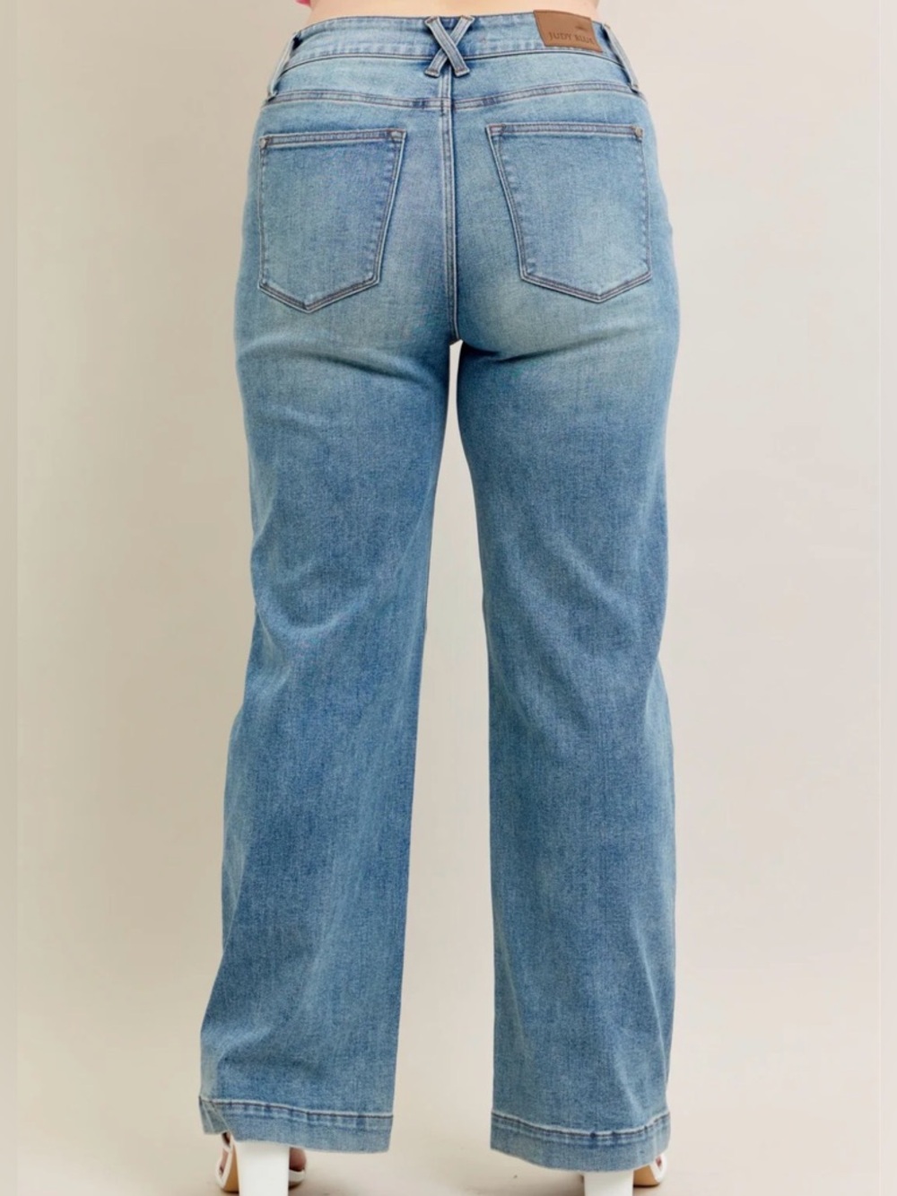 Judy Blue High Waist Double Button Wide Leg Jeans - Picture 2 of 15